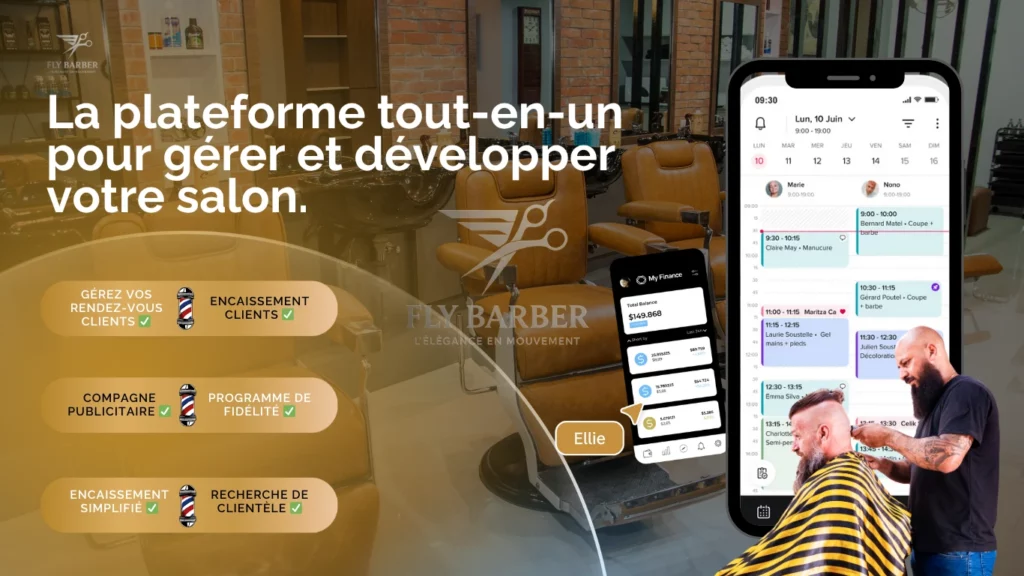 Fly barber La plateforme tout-en-un pour gérer et développer votre salon